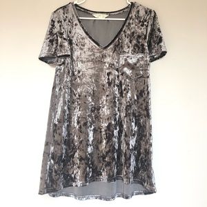 Crushed velvet T-shirt dress